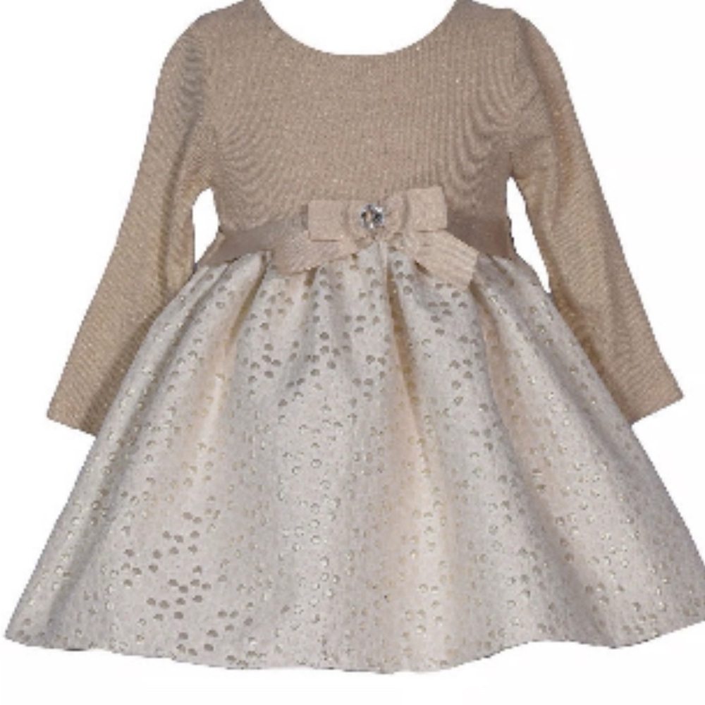 Bonnie Jean Gold and Cream Kids Dress